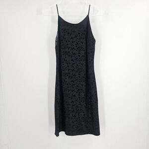 Vintage Reggio Dress Black Burnout Velvet Floral Slinky Prom Goth Whimsigoth 8